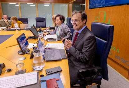 The Basque Minister of Health, Alberto Martínez, appears on September 20 in the Basque Parliament.